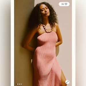 Anthropologie Sarah Hann Stone-Halter Maxi Dress Size M